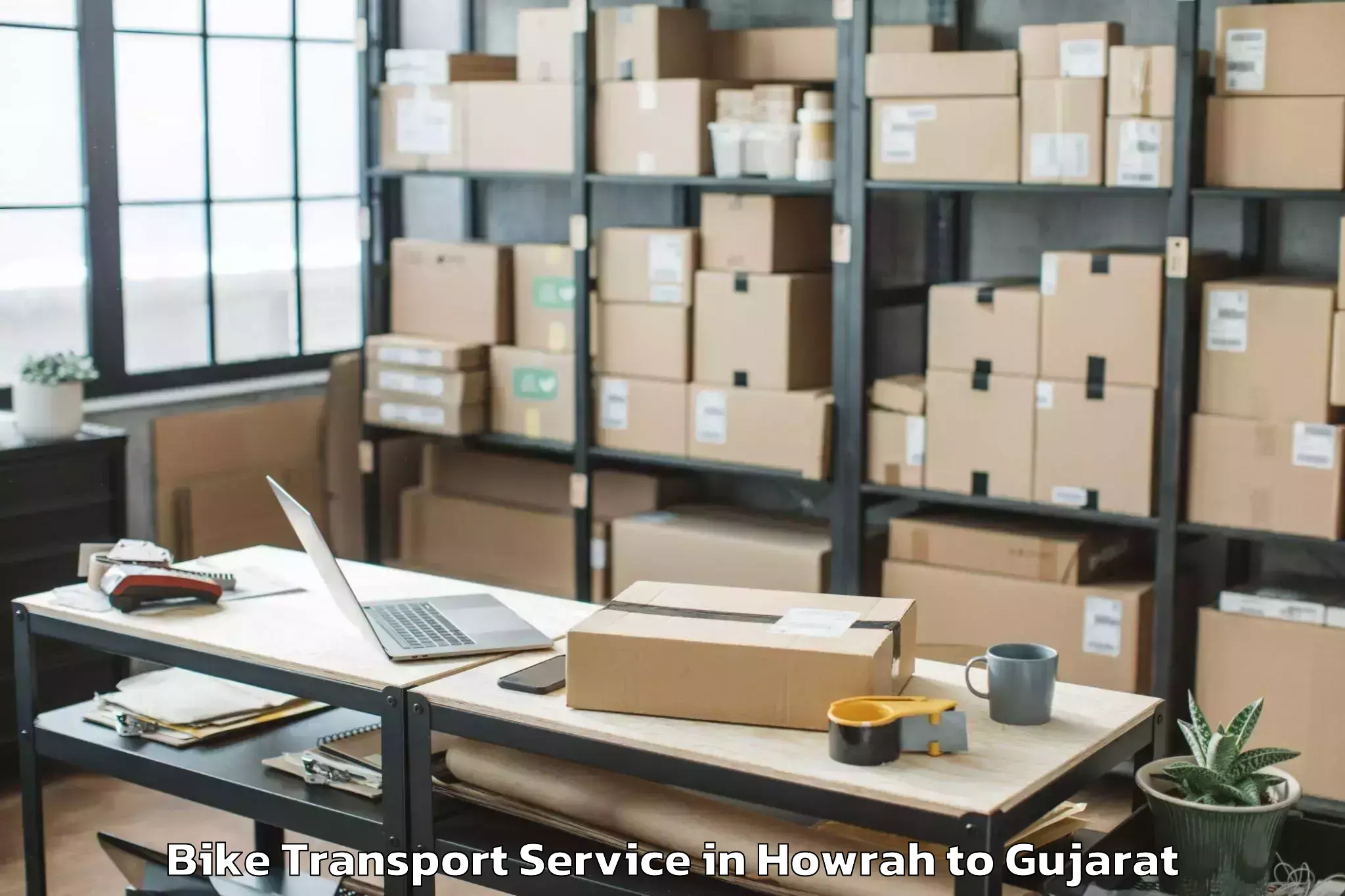 Get Howrah to Palitana Bike Transport